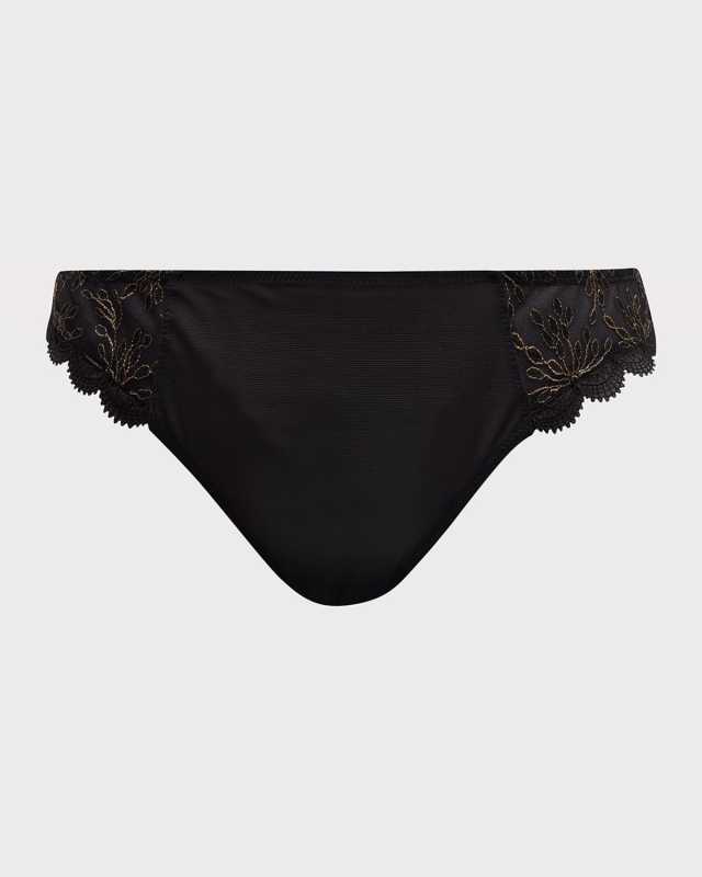 Singuliere Embroidered Tulle Tanga